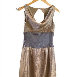 ADRIANNA PEPELL Beautiful bronze and chrome dress,size 4